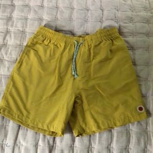 Men’s mollusk board shorts size large yellow